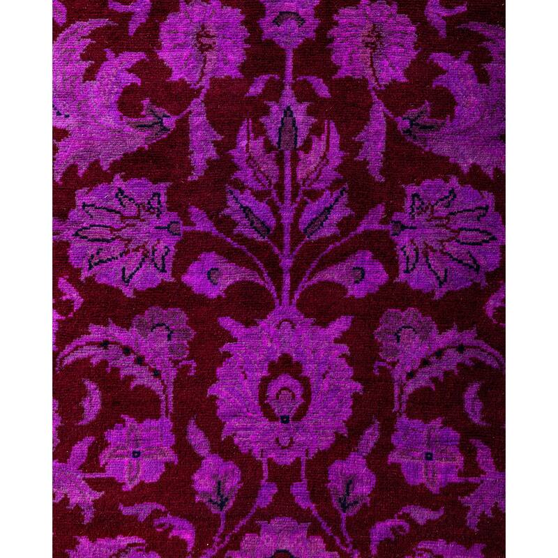 Overdyed One-of-a-Kind Hand-Knotted Area Rug - Red - 2' 7" x 12' 1"