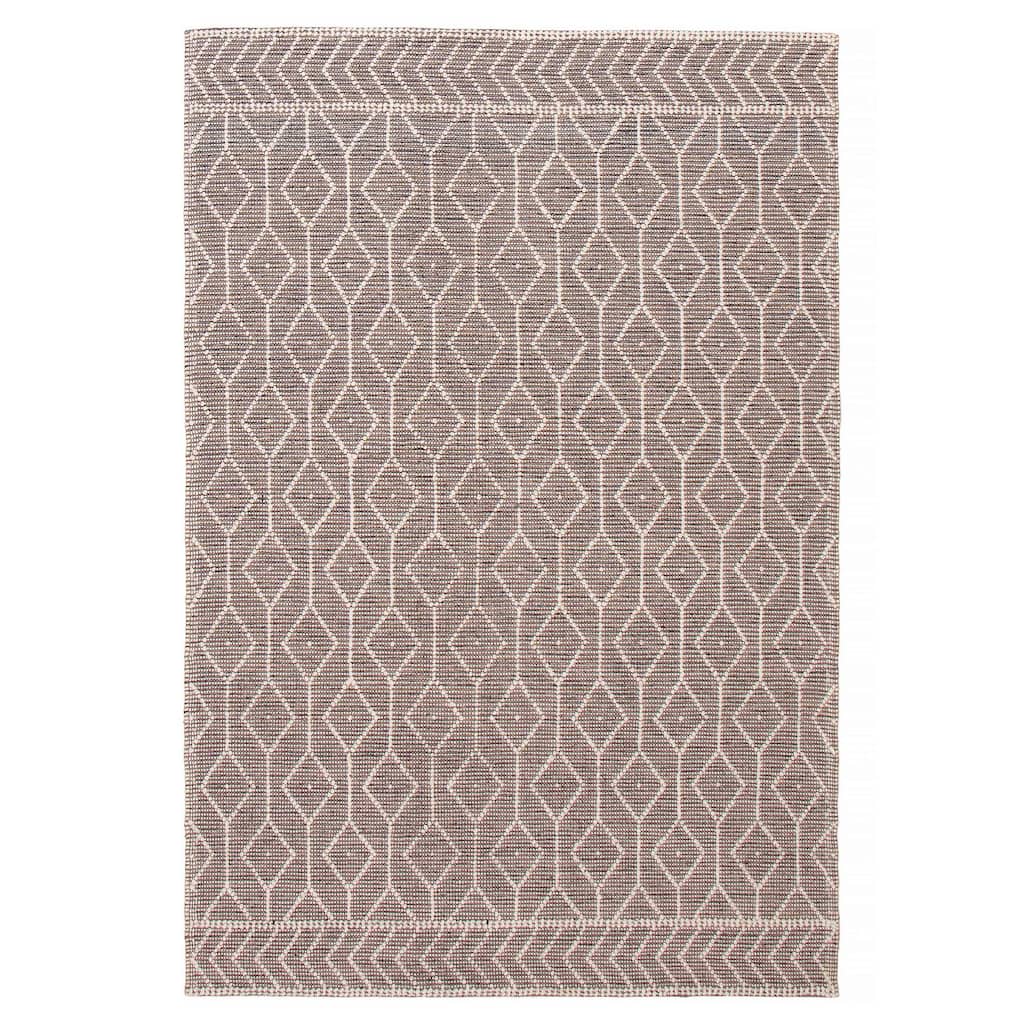 ECARPETGALLERY Braid weave Sienna Taupe Wool Rug - 6'0 x 8'11