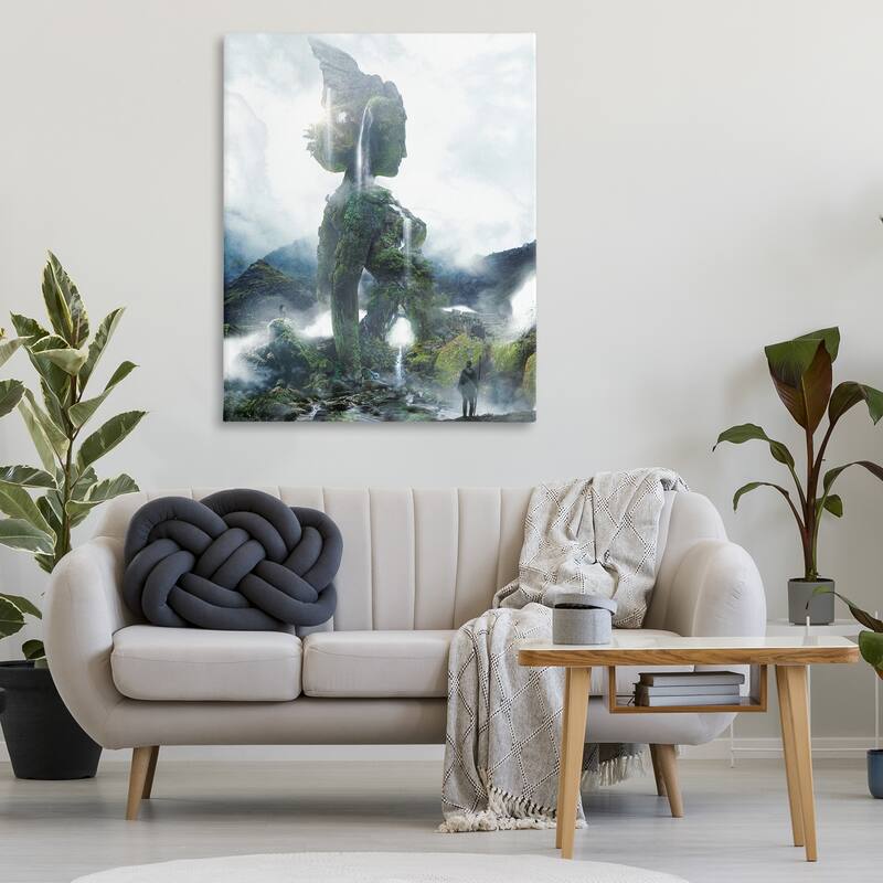 Stupell Mossy Nature Statue of Woman Canvas Wall Art Design By Barrett Biggers