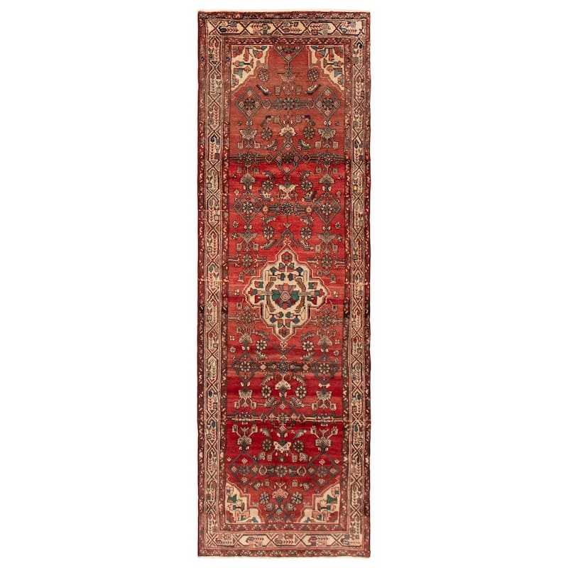 ECARPETGALLERY Hand-knotted Andelz Red Wool Rug - 3'3 x 10'0 - Red - 3'3 x 10'0