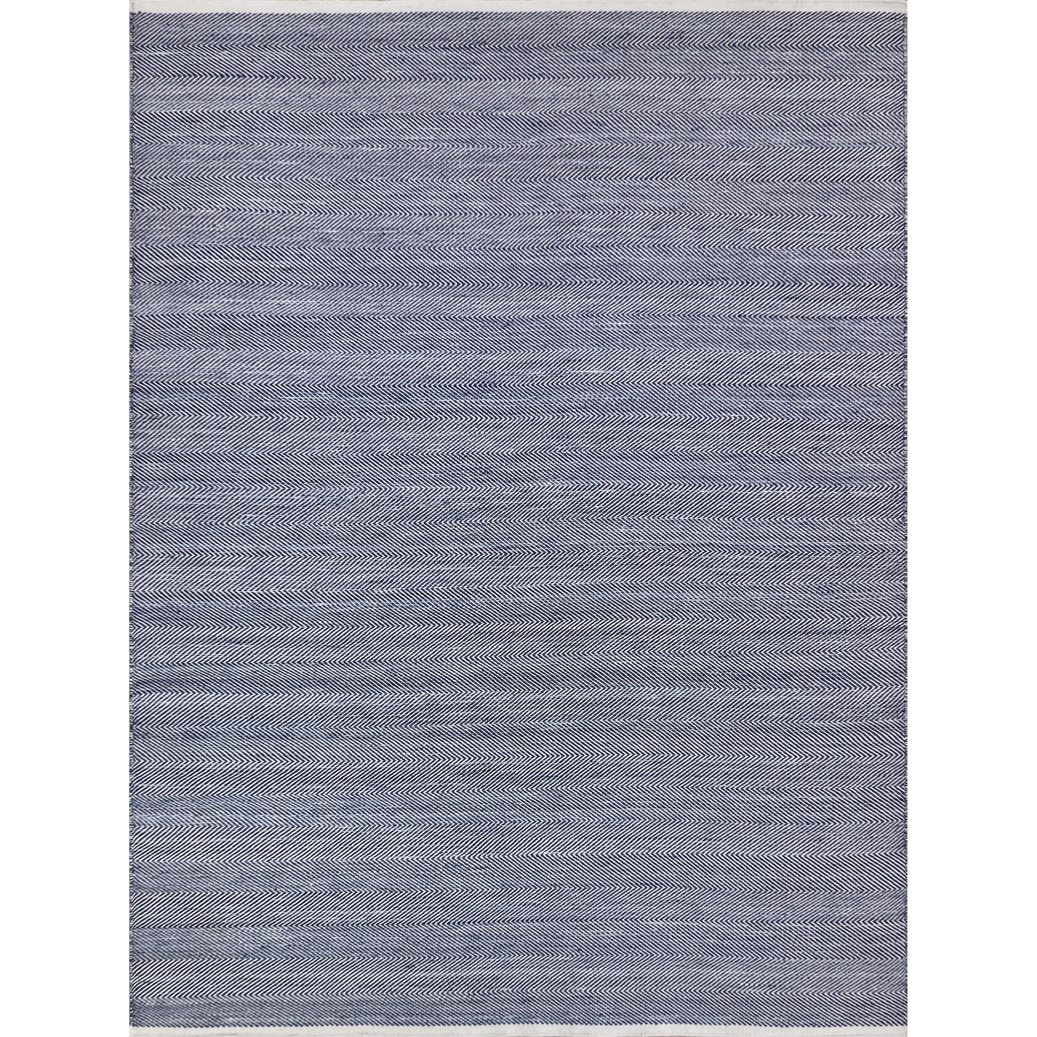 EXQUISITE RUGS Bintan Indoor/Outdoor Flatweave PET yarn Ivory/Blue Area Rug