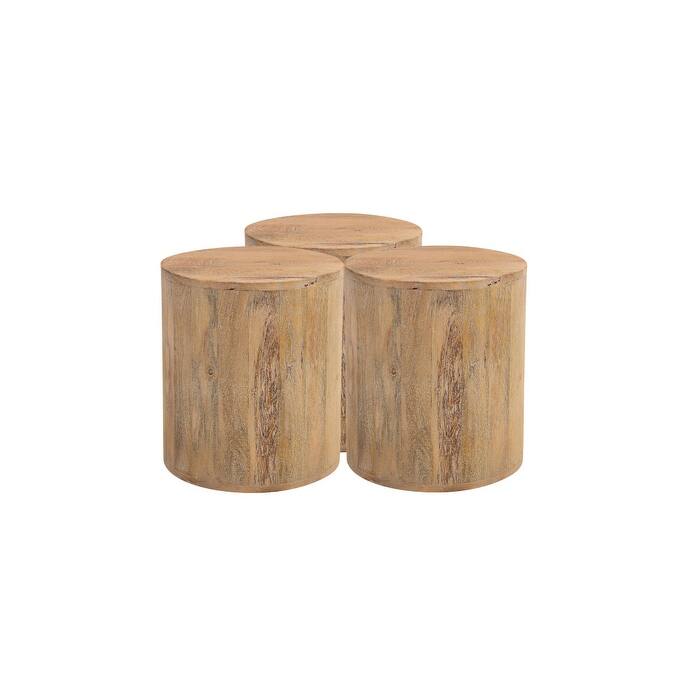 HomeRoots 18" Natural Solid Wood Round End Table - 16' X '18' X '16