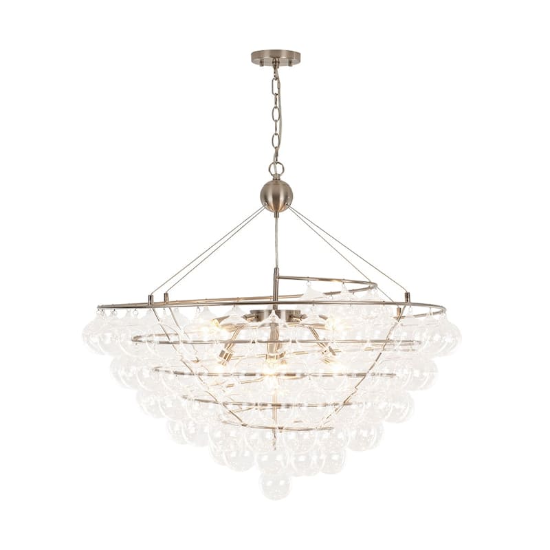 Luxury Sculptural Cluster Glass Globe Bubble Round Cage Chandelier