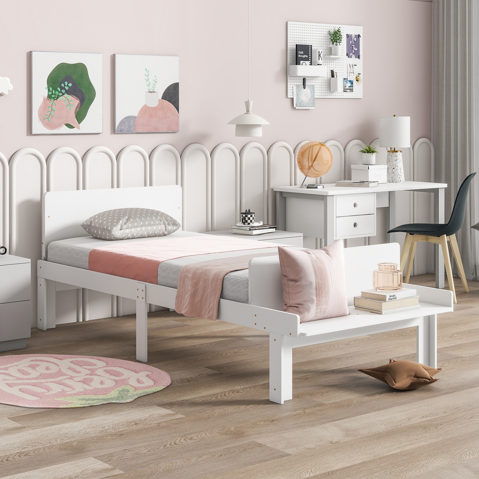 King size bed top with footboard bench