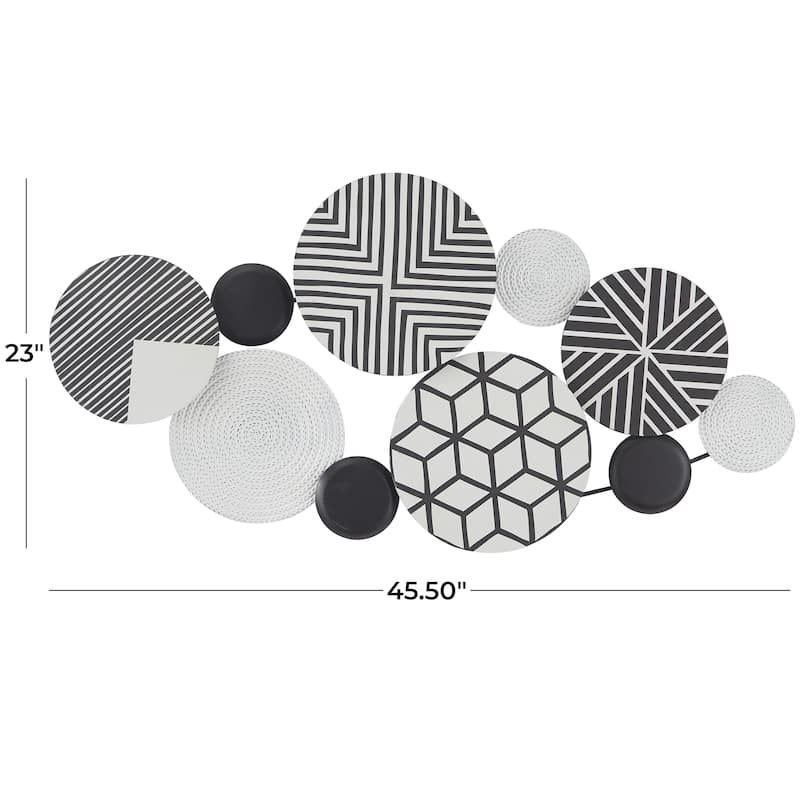 Metal Plate Home Wall Decor with Intricate Patterns - Black or Blue - CosmoLiving by Cosmopolitan