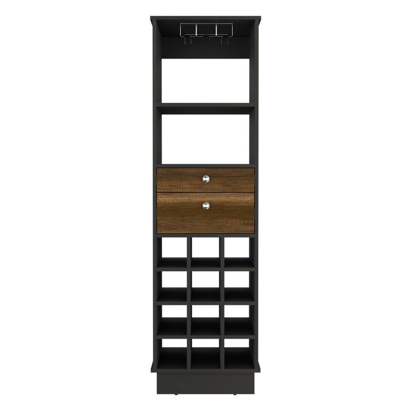 Bar Cabinet Bureck, Living Room, Black / Walnut，High quality and durable - Multicolor