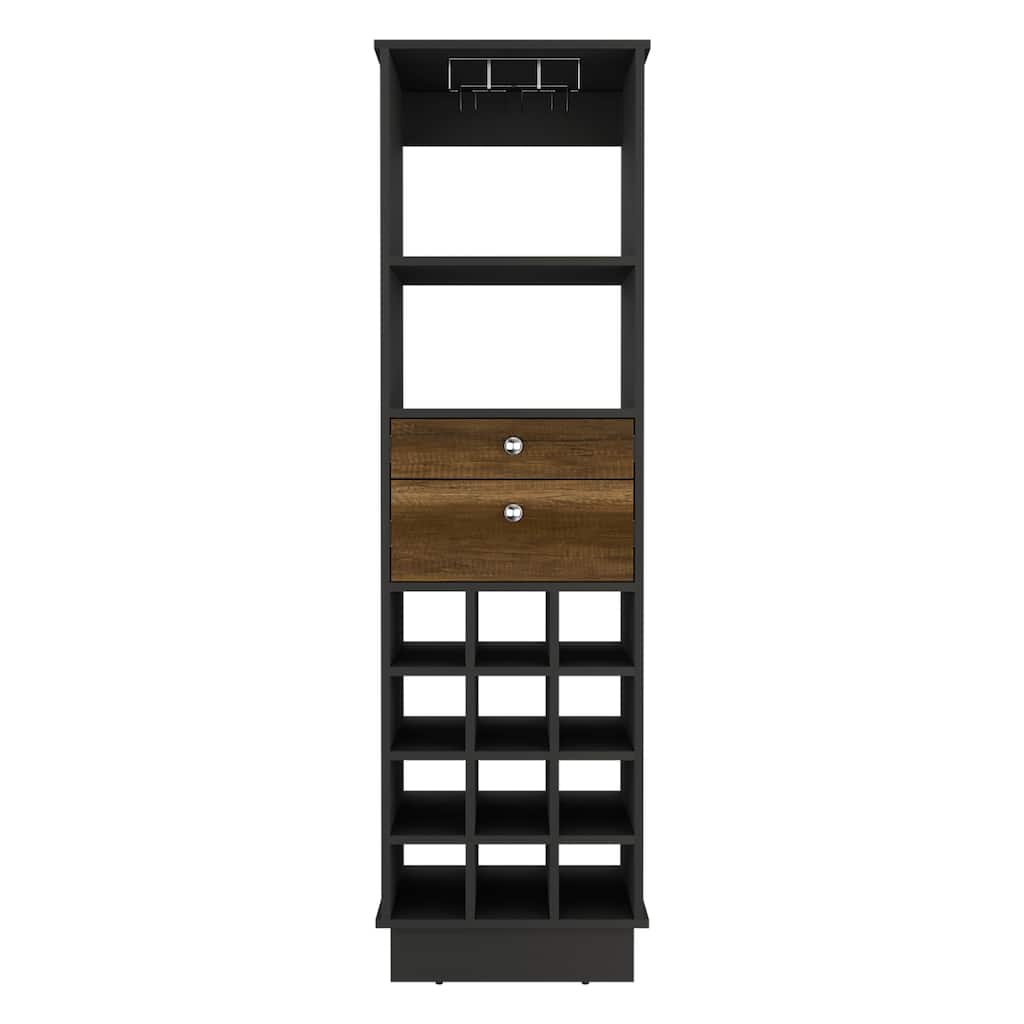 Bar Cabinet Bureck, Living Room, Black / Walnut，High quality and durable