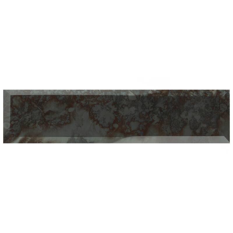 Merola Tile Lustre Beveled Antique Mirror 3" x 12" Glass Wall Tile