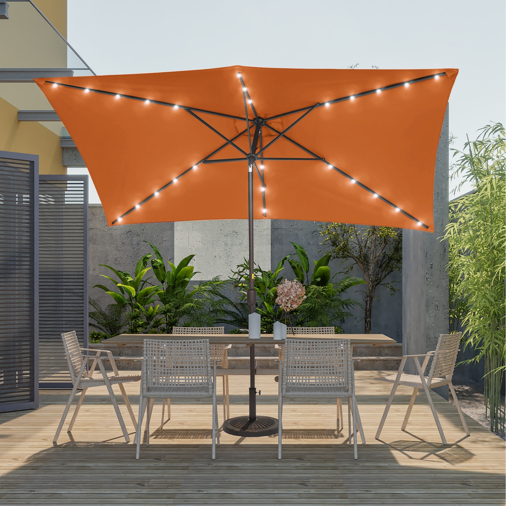 6' x 6' slim line market patio umbrella Punchau 6 Ft Outdoor - Beige Umbrella, Easy Crank lift height Galtech 762 6x6' Commercial Manual