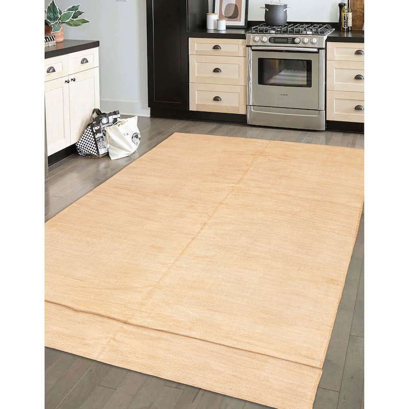 ECARPETGALLERY Hand-knotted Loreto Cream Silk Rug - 9'6 x 14'4