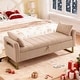preview thumbnail 4 of 38, 66"W Teddy Storage Bench for Bedroom End of Bed with Arm and Two Pillows Camel