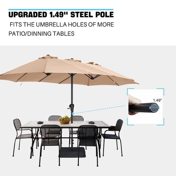 are patio table umbrellas a standard diameter Sunnyglade 9' Umbrella Outdoor Umbrella with 8 Ribs Tan Patio Umbrella Size Guide: What