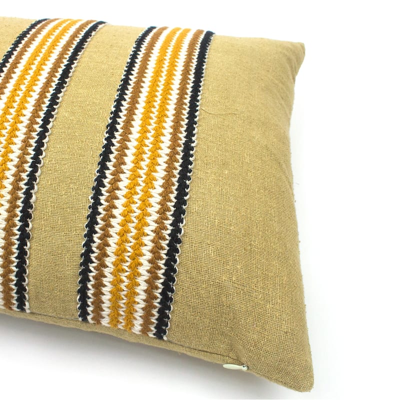 Jiti Indoor casual embroidered lines Chevron patterned Cotton Rectangle Pillow 14 x 26