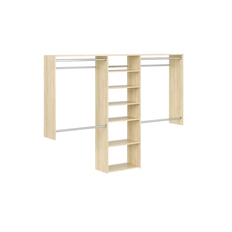 Easy Track 8 Ft. W. Basic Plus Laminate Closet Kit - Honey Blonde
