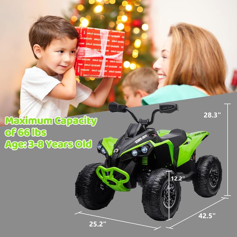 Kids ATV 4 Wheeler, 12V Ride On Toys Car for Best Kids Gift, Green