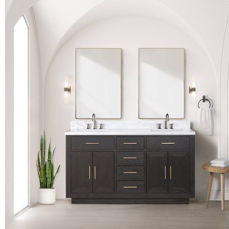 Lexora Abbey Bath Vanity and Carrara Marble Top