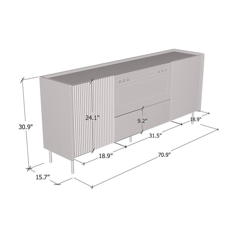 Brandy 180 BL-EF Fireplace Sideboard