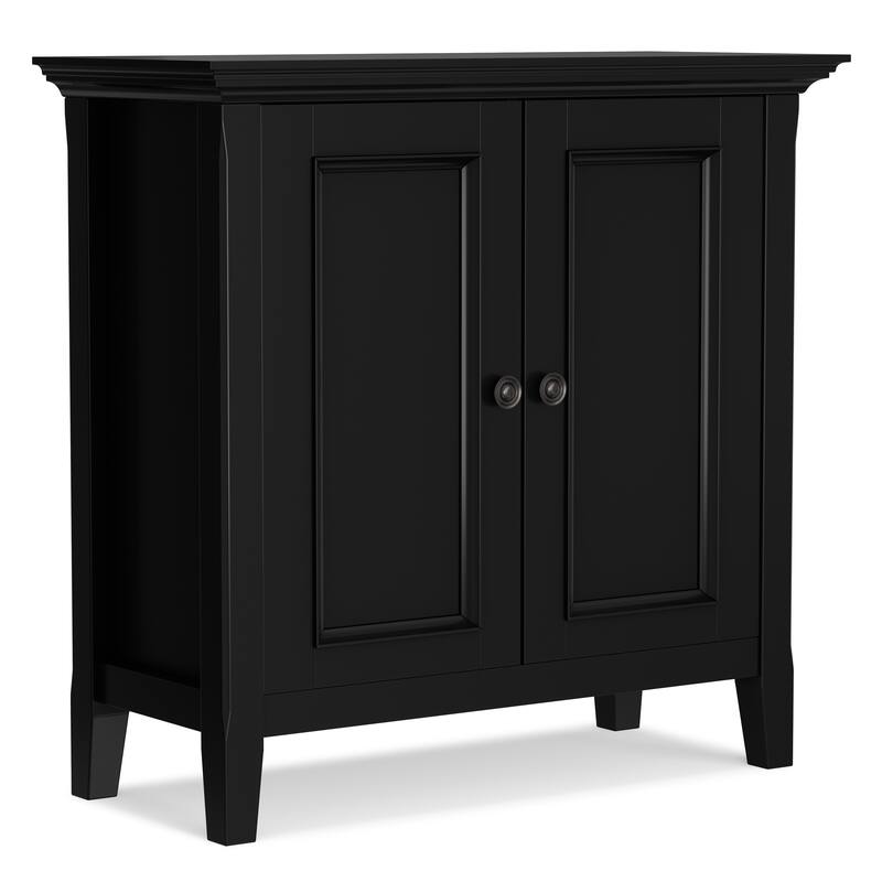 WYNDENHALL Halifax Solid Wood Transitional Low Storage Cabinet - 32"w x 14"d x 31" h