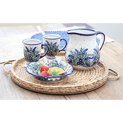 Blue Rose Polish Pottery 14C WR Unikat Pedestal Mug