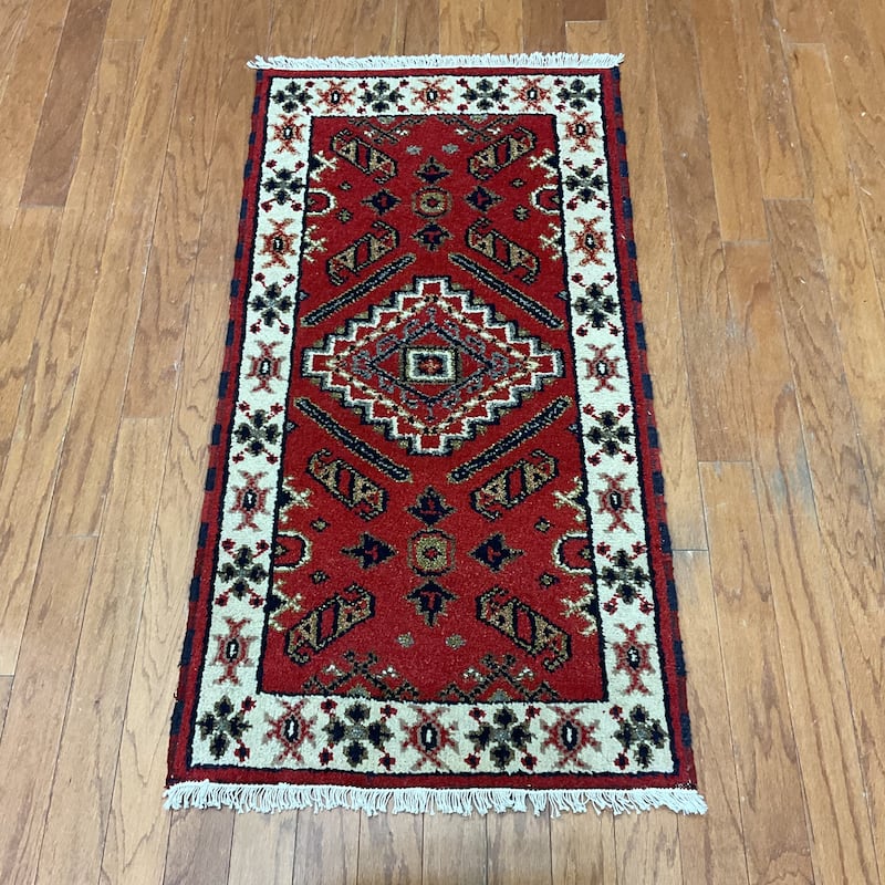HERAT ORIENTAL Handmade Kazak Wool Rug - 2'2" x 4'1"