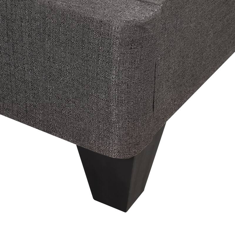 14 in. Mattress Foundation Bed Base, Platform Bed Frame, Dark Gray
