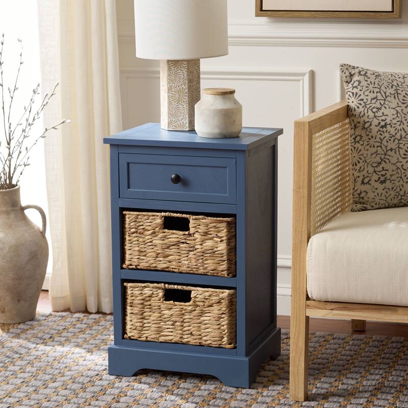 SAFAVIEH Alverta Red Storage Side Table - 15.9" x 13" x 27.6" - 16"W x 13"D x 26"H