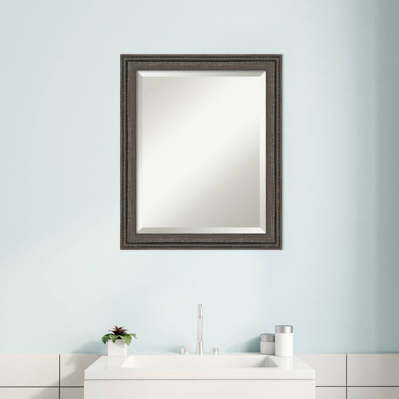 Upcycled Beveled Wood Framed Bathroom Vanity Wall Mirror