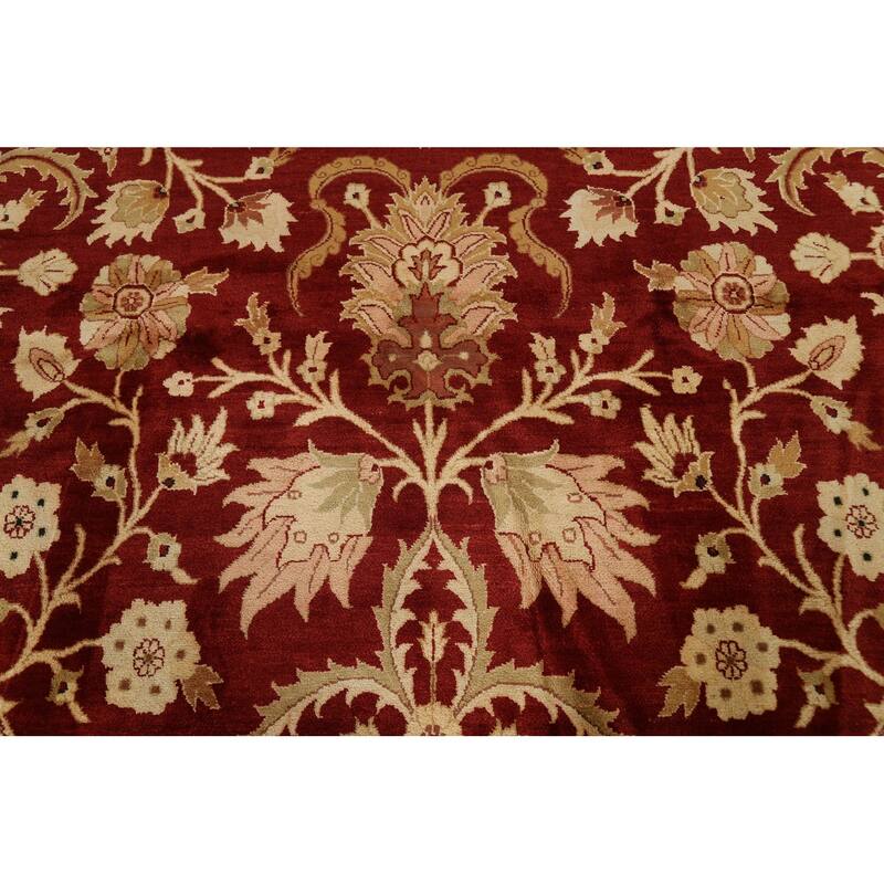 Floral Traditional Agra Oriental Area Rug Handmade Wool Carpet - 9'0" x 12'4"