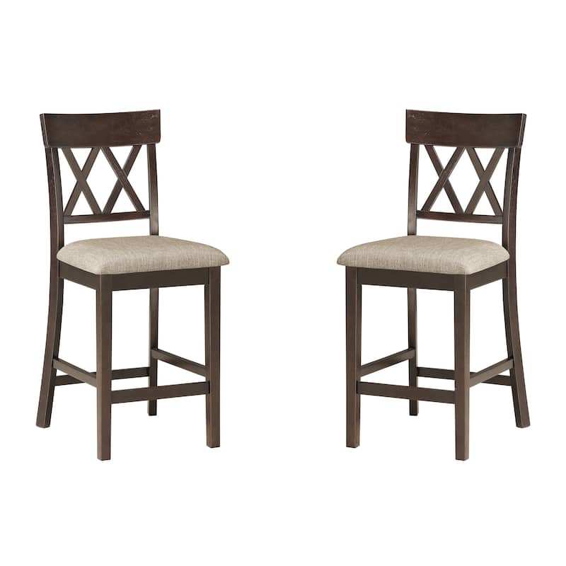 Artena Counter Height Chair (Set of 2) - Dark/Light Brown (Cross Back)