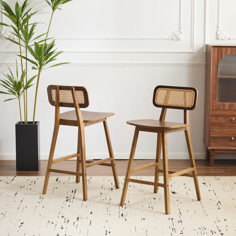 Wood Barstool Side Chair Set of 2
