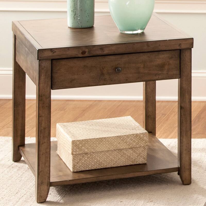 Mitchell Nutmeg Brown Cedar End Table for Living Room - Nutmeg