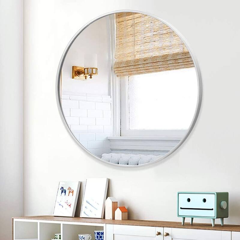 Lumioca Aluminum Alloy Frame Circle Mirror Wall Mounted for Bedroom Bathroom