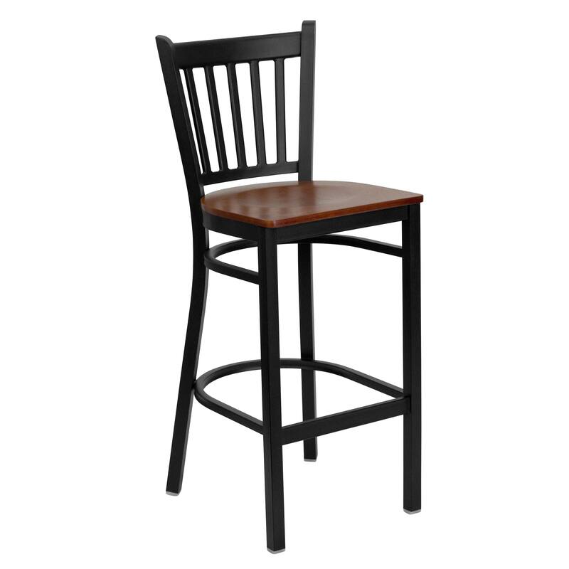 2 Pack Vertical Back Metal Restaurant Barstool