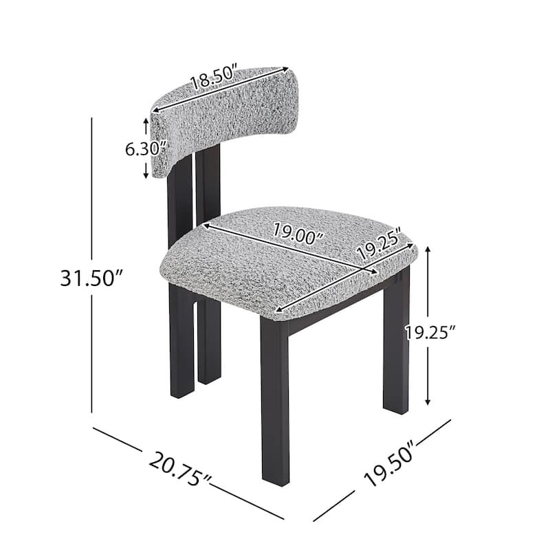 2Pcs Upholstered Armless Modern Dining Chairs Kitchen Chairs with With Metal Legs & Non-Slip Pads
