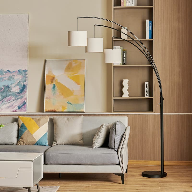 CO-Z 83-Inch Modern 3 Light Arched Tree Floor Lamp - Black - Black