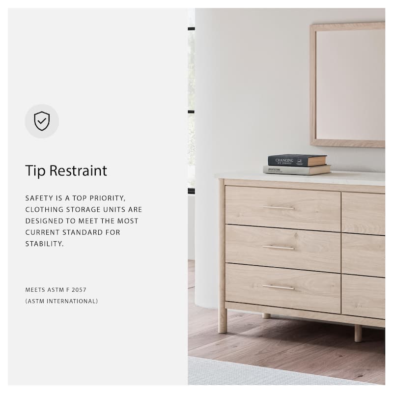 Signature Design by Ashley Cadmori Beige/White Dresser and Mirror