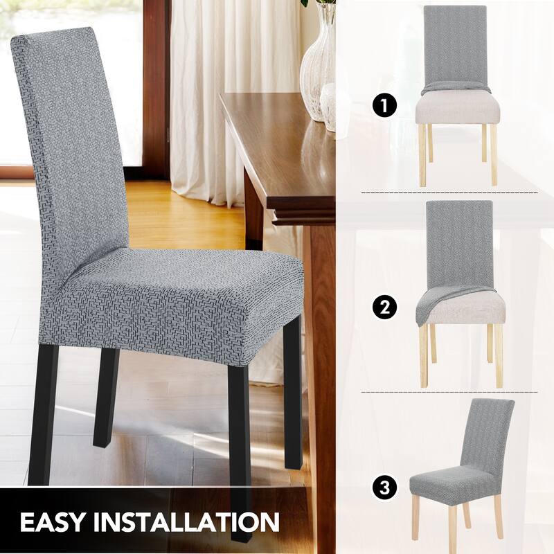 Stretch Jacquard Spandex Chair Covers 6 Pieces - 18x18x24 Inch