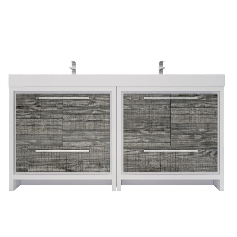 Dove 72'' Freestanding Vanity with Double Reinforced Acrylic Sink