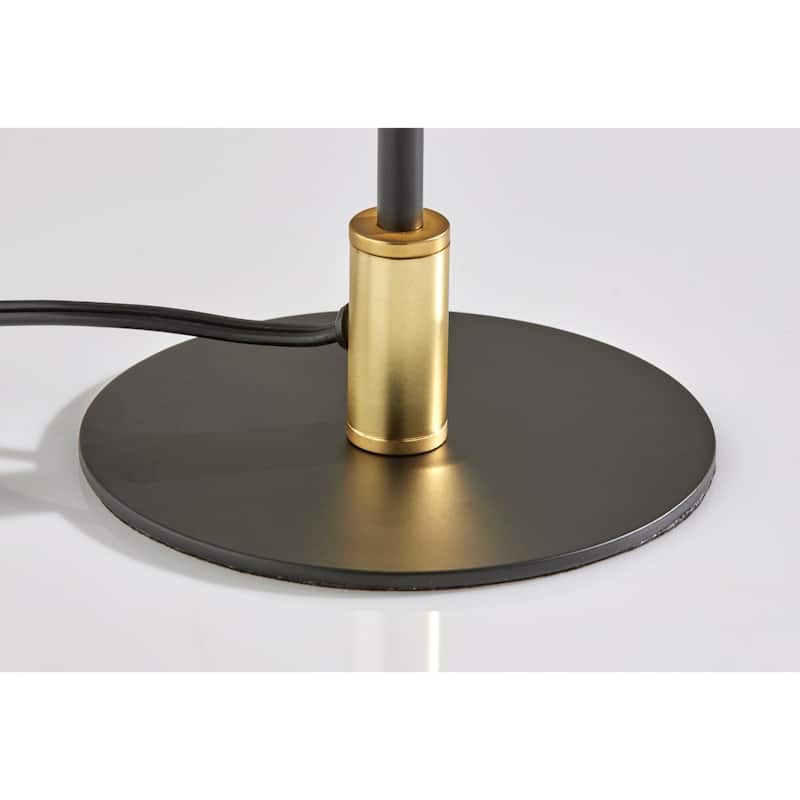 Gold Metal Candlestick LED Table Lamp with Brass Cone Shade Pull Chain - 8.62” x 8.62” x 19.75” (D x W x H)