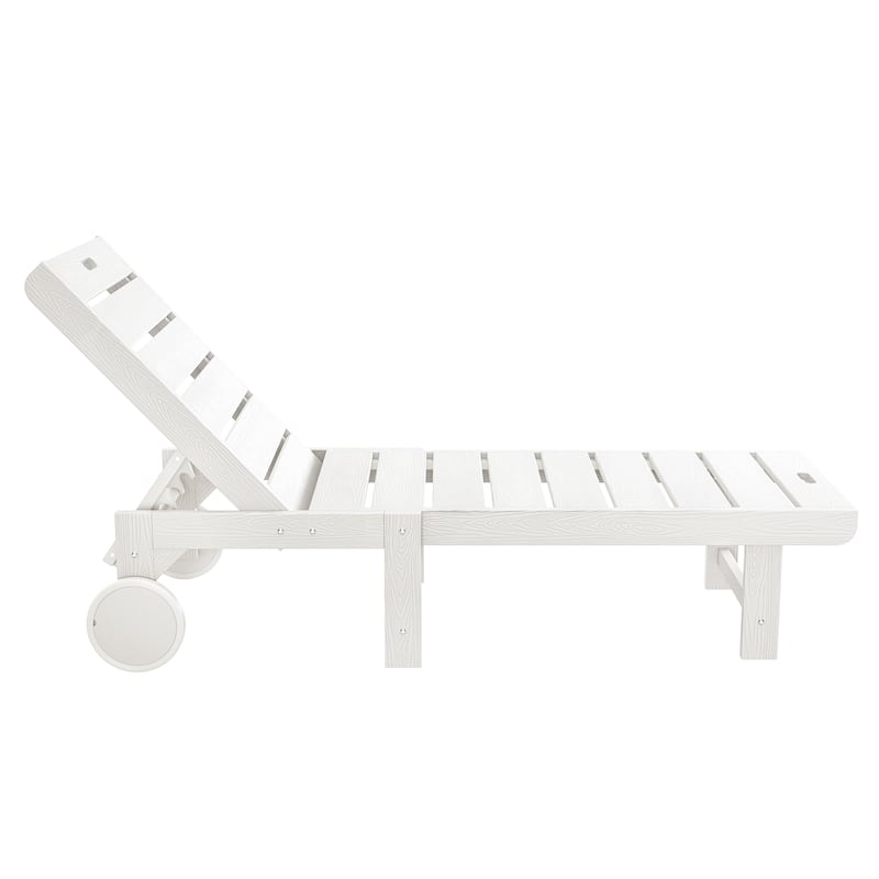 LUE BONA Outdoor Chaise Lounge Plastic Patio Chaise Lounge Chairs with Side Table