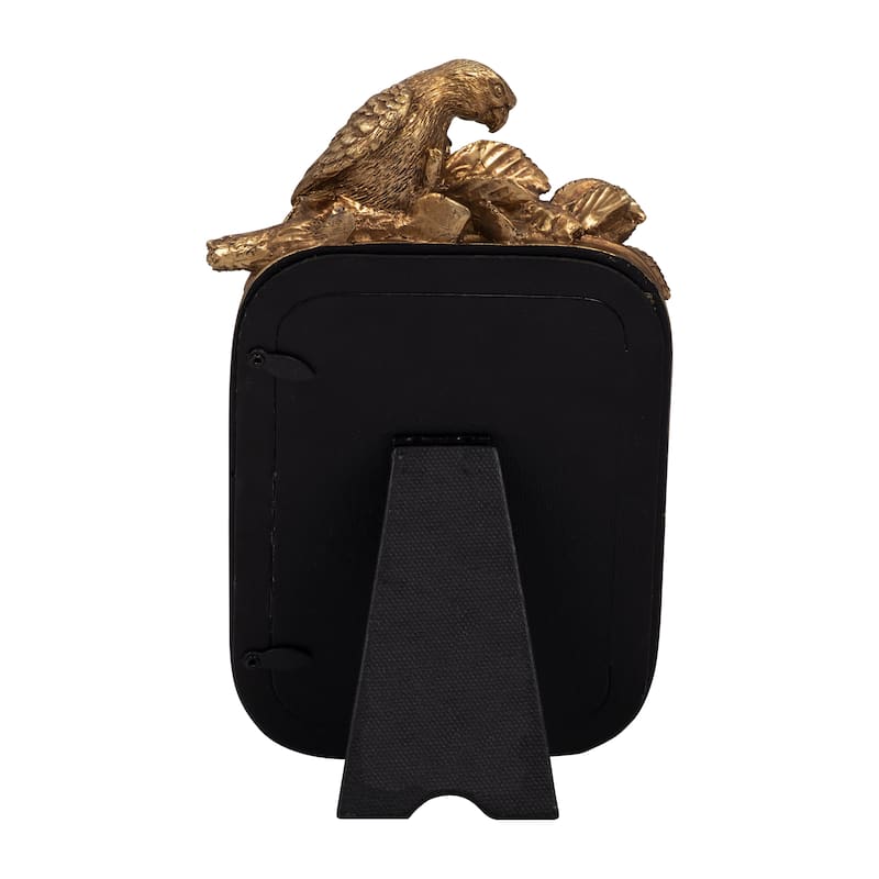 Sagebrook Home's Gold Resin Bird Photo Frame, 4x6, Enchanting Polyresin and Glass Elegance