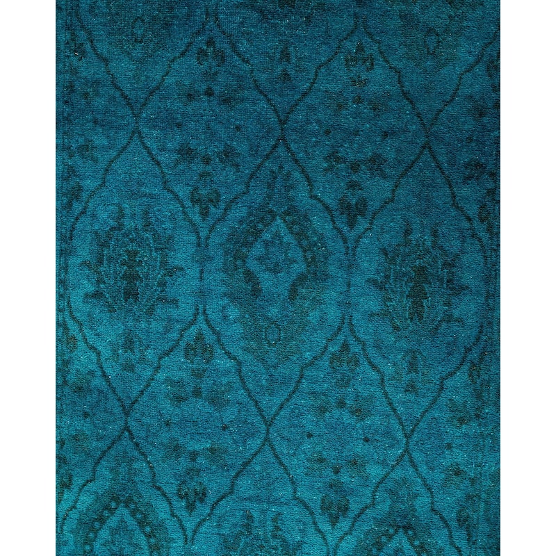 Contemporary Overdyed Wool Hand Knotted Runner - 2' 5" x 9' 8"