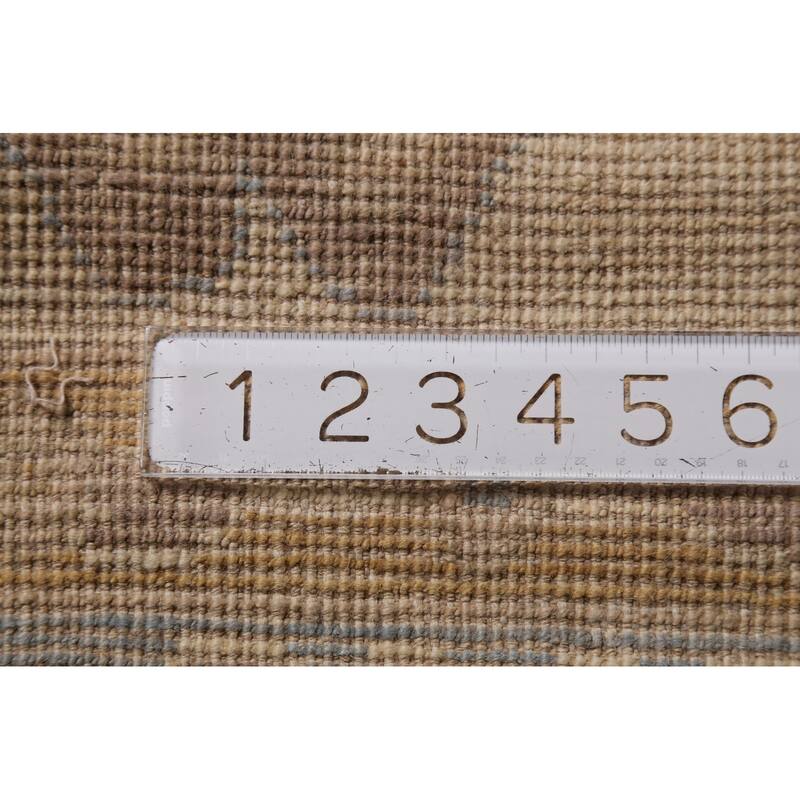 Floral Oushak Vegetable Dye Area Rug Hand-Knotted Brown Wool Carpet - 9'0"x 13'0"