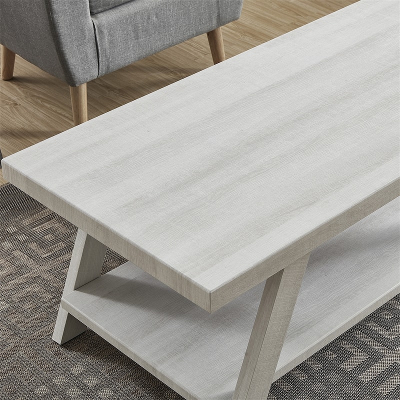 Contemporary Wood Coffee Table with Shelf