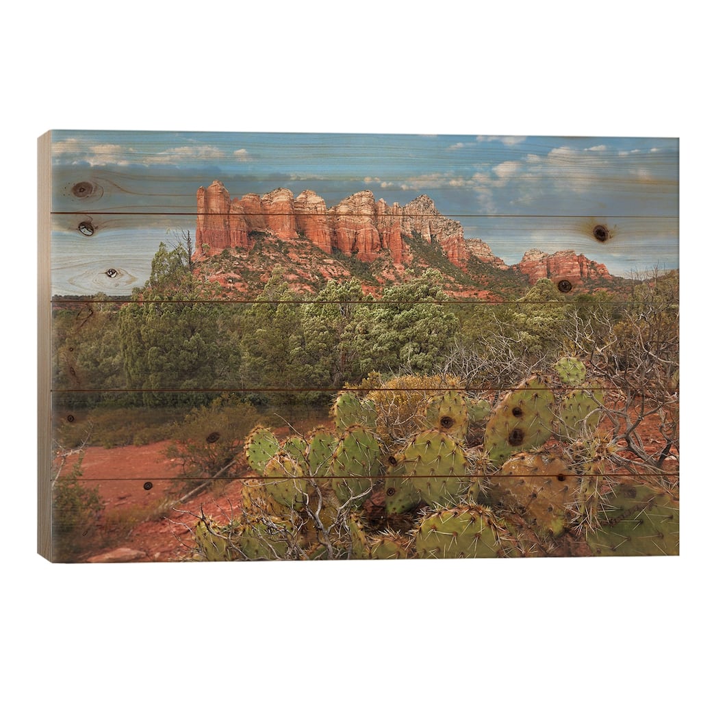 Coffee Pot Rock Near Sedona, Arizona Print On Wood by Tim Fitzharris - Multi-Color