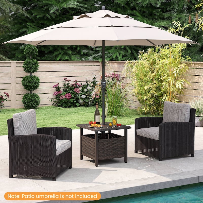 Costway Outdoor Side Table with 1.93" Umbrella Hole Zinc-iron Alloy - See Details