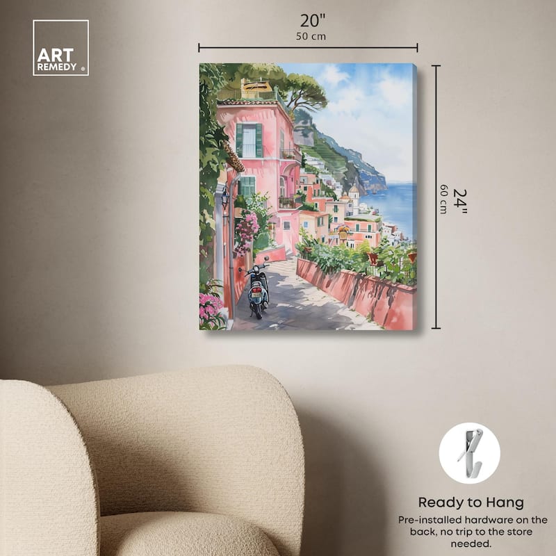 Lush Coastal Villa Canvas by Art Remedy, Gallery Wrapped