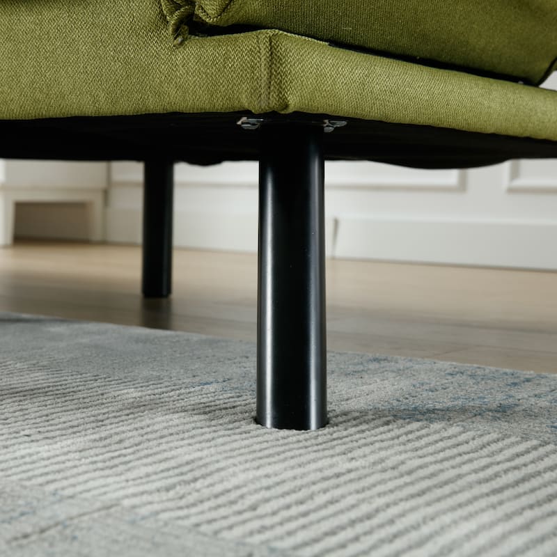 Modern Upholstered 2 Seaters Sleeper Sofa with Thick Cushion and Metal Feet