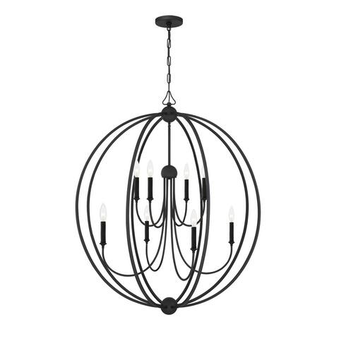 Libby Langdon for Crystorama Sylvan 8 Light Black Forged Chandelier - 40''W x 46''H
