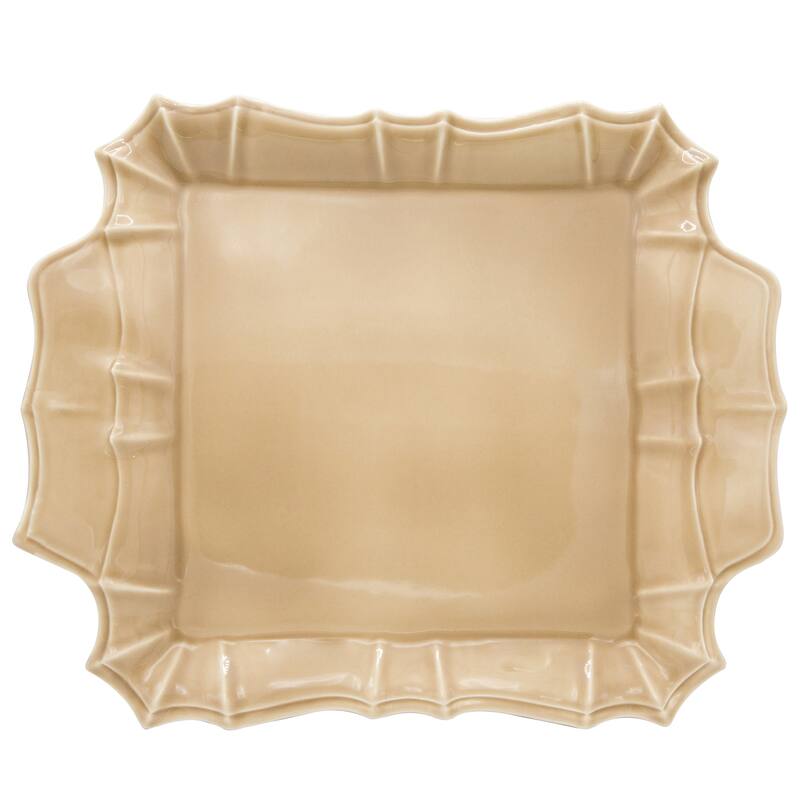 Euro Ceramica Chloe 16" Square Platter with Handles